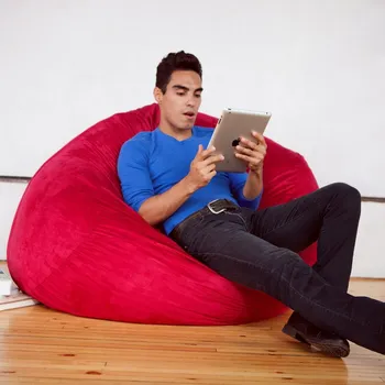 Sedací pytel Sedací vak koule semišová červená EMI