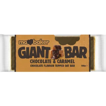 Čokoládová tyčinka Mabaker Obří ovesná tyčinka BELGICKÁ ČOKOLÁDA A KARAMEL - Ma baker 100g