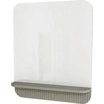 Koupelnový nábytek Zrcadlo do koupelny Devo Gloria 2.0 s šedou matnou poličkou 86 x 86 cm GL2-LUPL86-2-F111