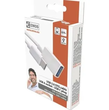 Datový kabel Emos SM7054 USB 3.0 A/F- C/M, OTG, 15cm