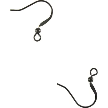 Materiál na výrobu šperku Afroháčky 18x0,7mm z chirurgické oceli Černé - 1Ks+B - 1Ks