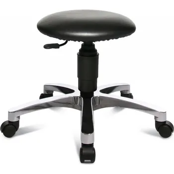 Pracovní stolička TopStar Tec60, hliníková podnož, sedák z koženky