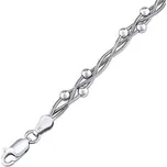 Dámský stříbrný proplétaný řetízek na nohu Calesia 22+4 cm