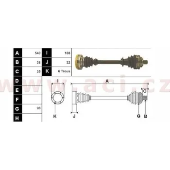 poloosa AVORD d=540 mm, 38 dr. u kola, u přev. 6x M10 pr. 108 mm, +ABS 48z, (+AUT pouze P), L=P, repasovaný originál (+vratná č