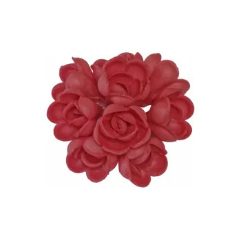 Jedlá dekorace na dort Jedlá dekorace (jedlý papír) - RŮŽE 3 cm / červená 60 kusů