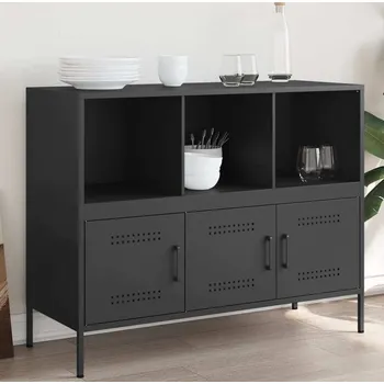 Organizace kuchyně vidaXL Příborník olivově 100,5 x 39 x 79 cm ocel [843095] Barva: Černá