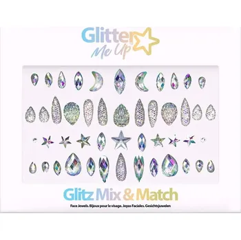 Karnevalový doplněk PaintGlow - Samolepící kamínky, Glitz Mix & Match