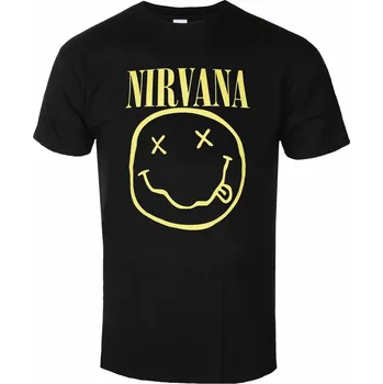 Pánské tričko Tričko metal pánské Nirvana - Yellow Happy Face - ROCK OFF - NIRVTS04MB