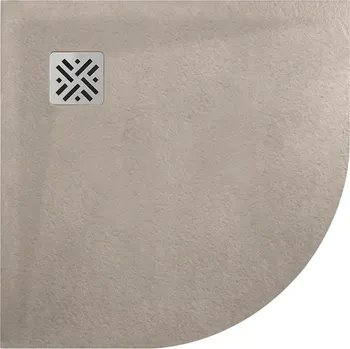 Sprchová vanička Ronal Bathrooms (Sanswiss) Čtvrtkruhová sprchová vanička Ronal Dune z litého mramoru (Mineralite) 800 x 800 x 30mm, bílá