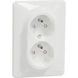 Zásuvka dvojnásobná 230V 16A bílá
