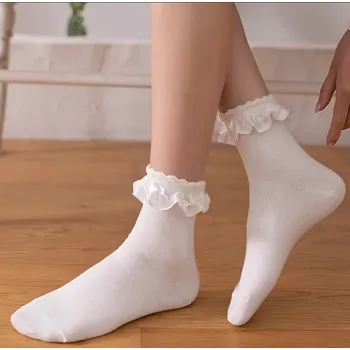 Dámské ponožky IGNITE Dámské ponožky s volánkem bílé + Doprava zdarma