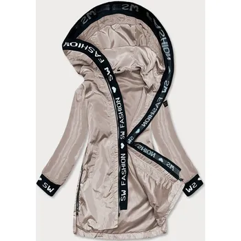 Tenká dámská bunda v kakaové barvě s ozdobnou lemovkou (B8145-51) odstíny béžové XXL (44)