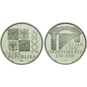 2001 - Pamětní stříbrná mince Kilián Ignác Dientzenhofer, b.k.