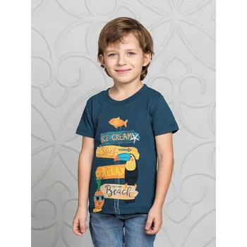 Chlapecké tričko Beach - navy 122