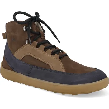 Dívčí zimní obuv Barefoot zimní boty Be Lenka - York hnědé/modré Velikost: 37