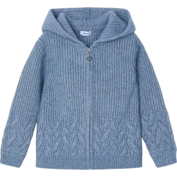 MAYORAL dívčí pletený svetr s kapucí modrá vel. 128 cm