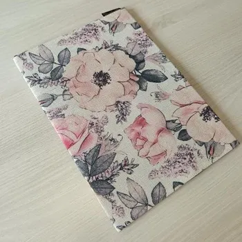 Doplněk ke knize Obal na knihu Růžovošedé květy L