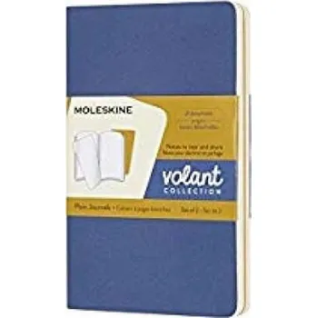 Blok Sešity Moleskine Volant - měkké desky S, čisté, 2 ks, výběr barev - modrý/ žlutý