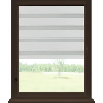 Roleta Dekodum Roleta den a noc v hnědé kazetě zatemňovací, barva látky Platinová Šířka (cm): 33, Výška (cm): Standardní (do 150 cm), Strana mechanismu: Práva