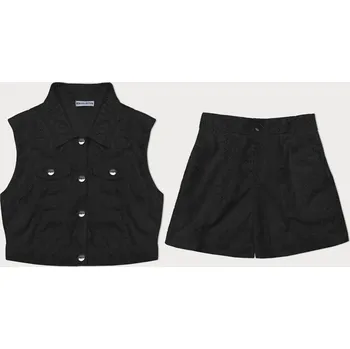 Černý letní komplet - vesta a krátké šortky (72018) odstíny černé uni velikost