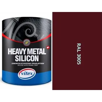 barva na kov Vitex Heavy Metal Silikon - Alkydová Barva Na Kov Ral 3005 Vínově Červená 2,25L