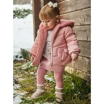 Dívčí bunda Mayoral Zimní bunda 2480 Růžová Regular Fit 12M