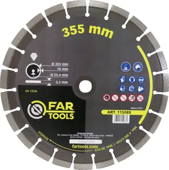 Řezný kotouč Far Tools Diamantový řezný kotouč, ø 355 × 3,2 × 25,4 mm 115088