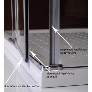 Lišta magnetická, těsnící na pevné sklo (S114080) Gelco