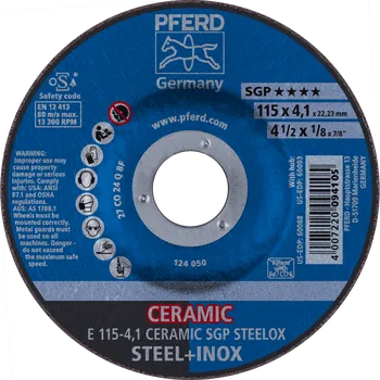 Brusný kotouč Pferd 62100115 | Brusný kotouč 115 x 4,1 x 22,23 mm, CERAMIC SGP STEELOX