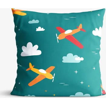 Povlak na dekorativní polštářek Dětský bavlněný povlak na polštář - Letecké dobrodružství 50 x 60 cm