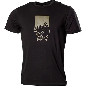 Rybářské oblečení Nash Make It Happen T-Shirt Fish Logo Black vel. L