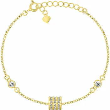 Náramek Brilio Silver Dámský pozlacený náramek se zirkony BRC162Y + 2 měsíce na vrácení zboží