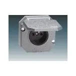 ABB 5518-2790 Zásuvka jednonásobná vestavná s víčkem, Al, IP55, šedá