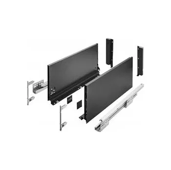 GTV zásuvka AXIS PRO, H=200 mm, L=500 mm, tlumené dovírání, plný výsuv, černá (C)