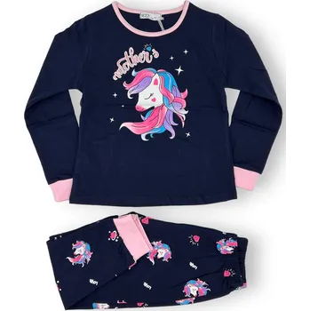 Dívčí pyžamo Sezon Dívčí pyžama s dlouhým rukávem PONNY Barva: Modrá, Velikost: 116