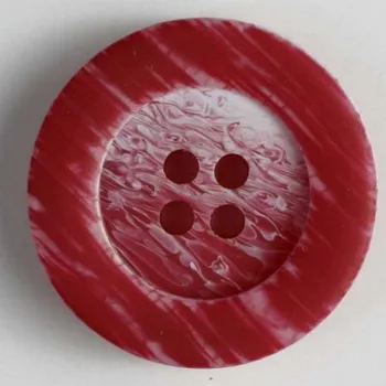 Knoflík Knoflík dámský DILL 300619 PLASTOVÝ ČERVENÝ - Červený, 18mm