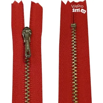 Zip zip kovový ČERVENÝ TERAKOTA 1232XX - Červená, 15cm