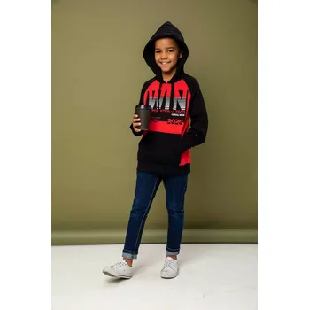 Chlapecká mikina Chlapecká mikina s kapucí WIN - černá/červená 152