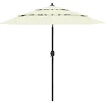 3stupňový zahradní slunečník s hliníkovou tyčí pískový 2,5 m IM_313860