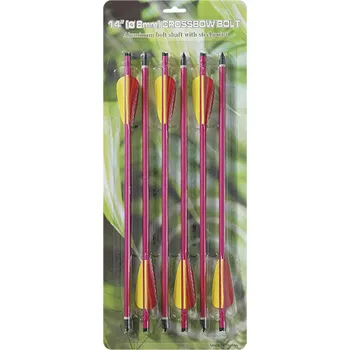 Man Kung Šípy do kuše 14“ Man Kung hliníkové červené 6ks (Ø8mm)