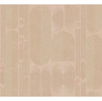 Tapeta Masureel Geometrická vliesová tapeta na zeď, růžová, ovály, ROC204, Rock, Masureel, velikost 10,05 x 0,7 m
