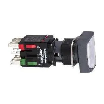 vypínač Schneider Electric XB6DW1B5B Ovládač stiskací prosvětlený lícující s návratem, 1 Z + 1 V - bílý