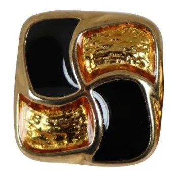 Knoflík Knoflík dámský DILL400014 ZLATOČERNÝ POZLACENÝ kovový - Zlatočerná, 15mm