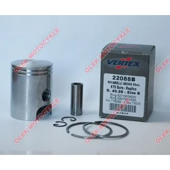 Píst motoru Píst Vertex MINARELLI AM6, APRILIA, YAMAHA (40,31mm) REPLICA NICASIL (28,00/2,00/12,00) (kroužky 53015004030 X 1, 52715004030 X 1) (Píst Vertex MINARELLI AM6, APRILIA, YAMAHA (40,31mm) REPLICA NICASIL (28,00/2,00/12,00) (kroužky 53015004030 X 1, 527150040