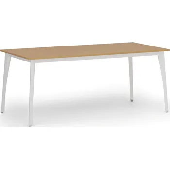 Psací stůl B2B Partner Jednací kancelářský stůl PRIMO OMEGA, 180x90 cm, bílá podnož, buk