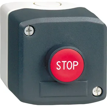 vypínač Schneider Electric XALD114 Ovládací skříňka jednotlačítková lícující, 1 V - červená