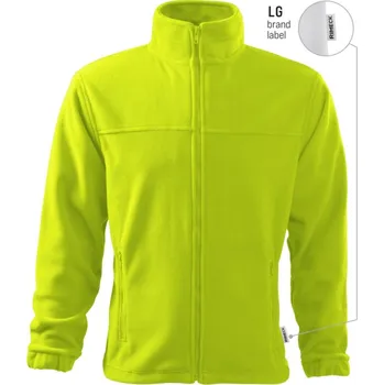 Pánská mikina RIMECK Mikina Jacket 501 na zip, fleece, pánská MAL-501LG15 L Zelená limetková (s labelem)