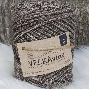 Příze Velká vlna Špagát 3mm Čokoláda se šlehačkou (Špagátová příze 3mm Čokoláda so šlahačkou)