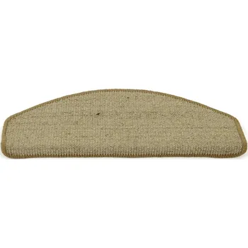 Nášlap na schod Hnědý kobercový půlkruhový nášlap na schody Sisal - 25 x 65 cm