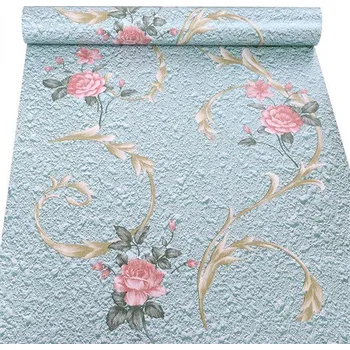 Tapeta Samolepící tapety zámecký vzor s růžemi na zelenkavé omítkovině